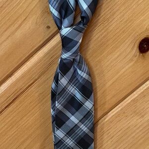 JF J.Ferrar Black and Gray Checkered Tie
